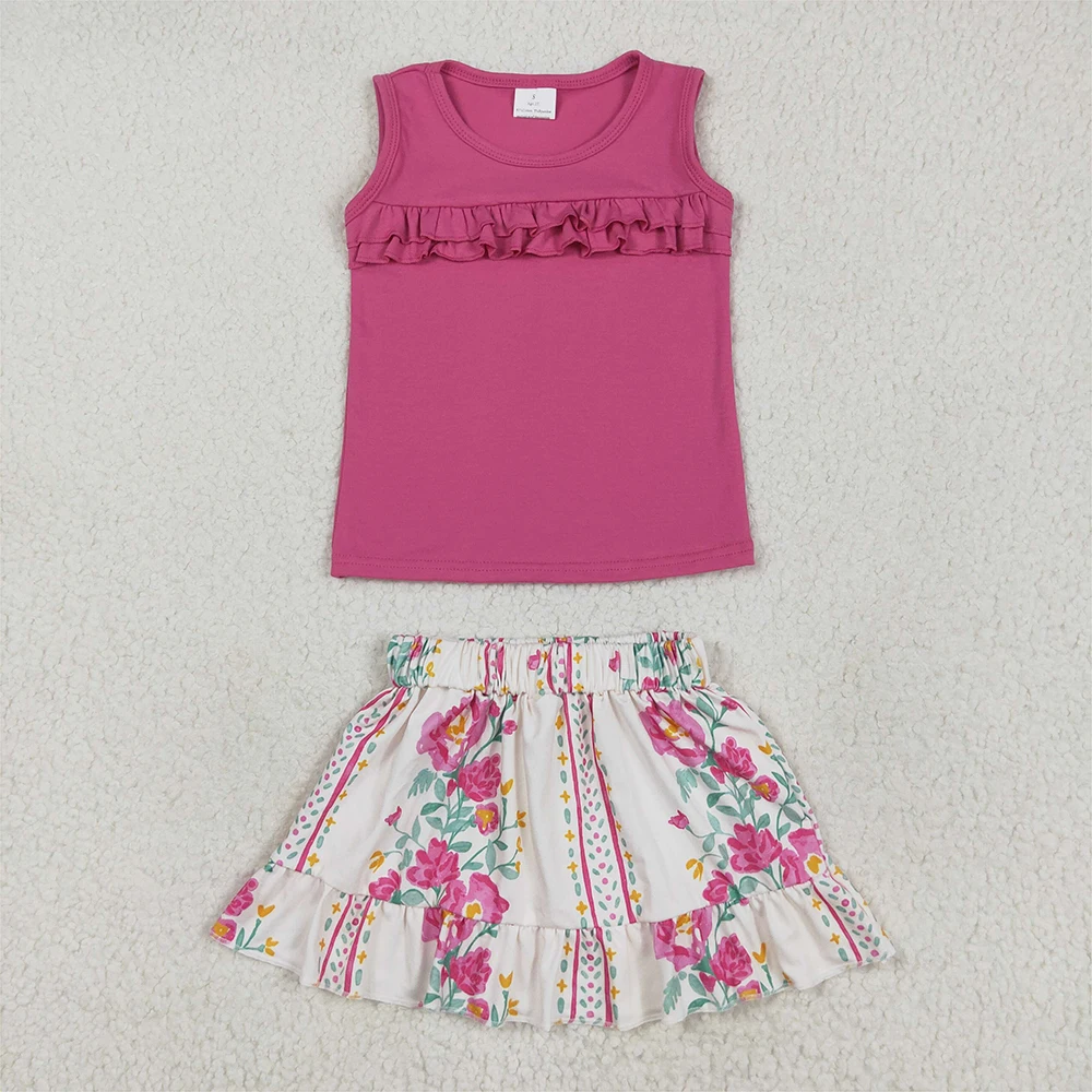 Baby Girls Pink Summer Outfit Set Sleeveless Ruffle Top with Floral Skirt Kids Pink Clothing Ensemble for Girls
Baby Girls Pink Summer Outfit Set Sleeveless Ruffle Top with Floral Skirt Kids Pink Clothing Ensemble for Girls