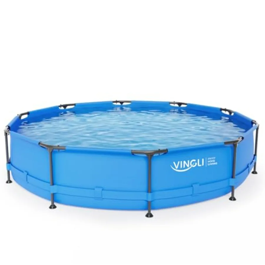 Backyard outdoor portable metal frame above ground pool, 12FT x 30IN round shape, silver-gray finish, rust-resistant and easy-a
Backyard outdoor portable metal frame above ground pool, 12FT x 30IN round shape, silver-gray finish, rust-resistant and easy-a
