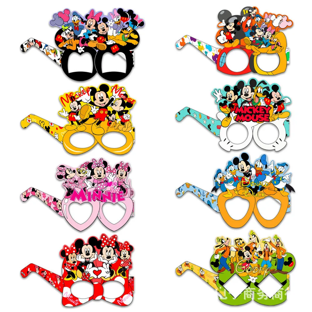 New Mickey and Minnie party photo props paper glasses Donald Duck cartoon cute birthday glasses
New Mickey and Minnie party photo props paper glasses Donald Duck cartoon cute birthday glasses