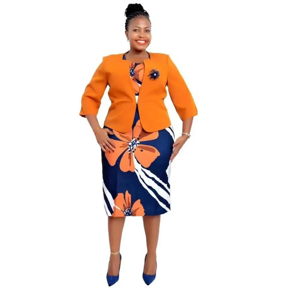 Plus Size African Dresses for Women African 3/4 Sleeve Print Party Evening Midi Bodycon Dress Outfits with Coat Africa Clothing
Plus Size African Dresses for Women African 3/4 Sleeve Print Party Evening Midi Bodycon Dress Outfits with Coat Africa Clothing