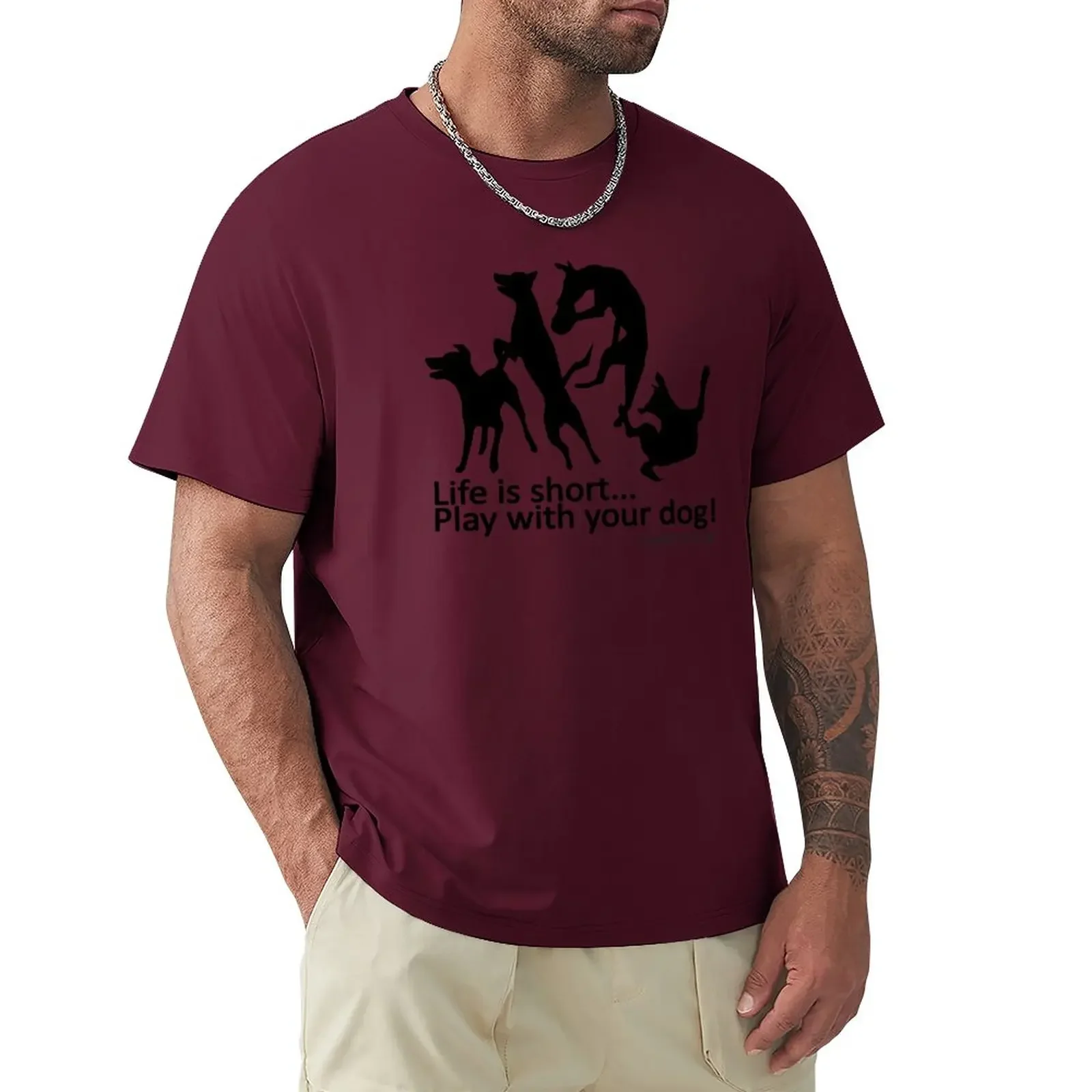 Life is short... Play with your dog! T-Shirt sweat hippie clothes boys animal print new edition mens plain t shirts
Life is short... Play with your dog! T-Shirt sweat hippie clothes boys animal print new edition mens plain t shirts