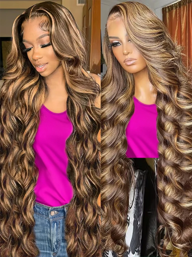 40 Inch Highlight Glueless Wigs Human Hair Ready To Wear Preplucked Body Wave Ombre Color 13x4 Front Wigs For Women 250 Density
40 Inch Highlight Glueless Wigs Human Hair Ready To Wear Preplucked Body Wave Ombre Color 13x4 Front Wigs For Women 250 Density