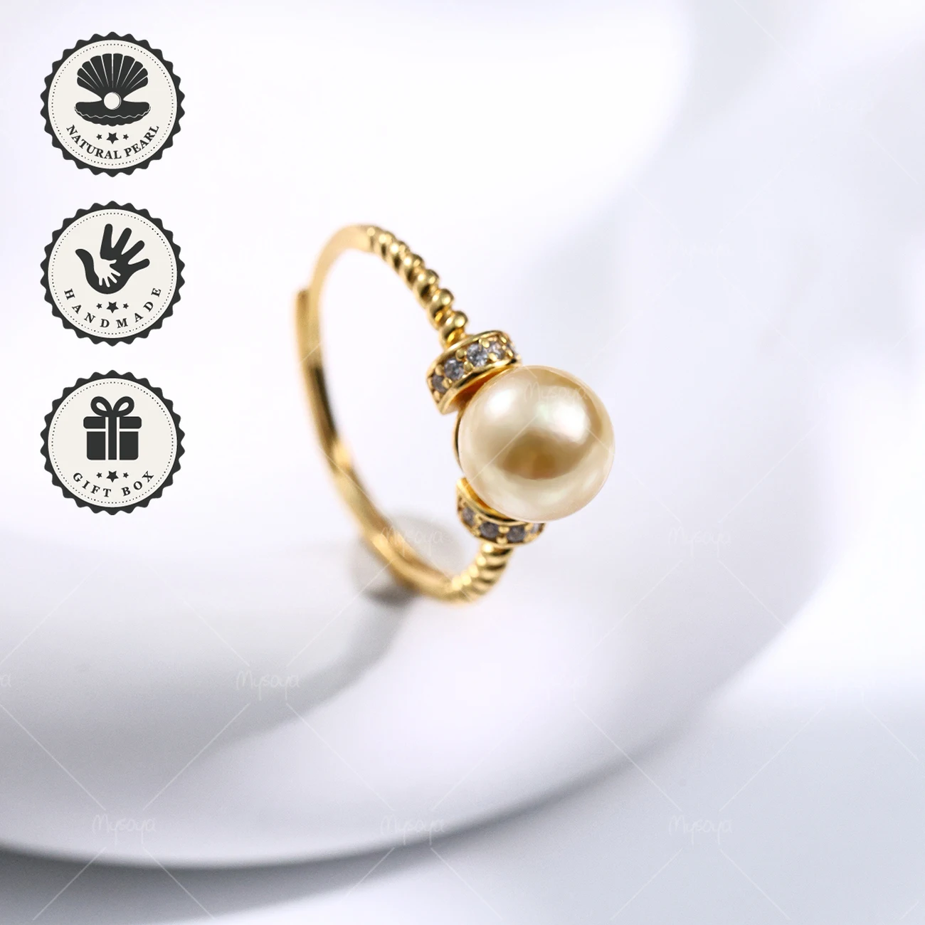 MYSOYA 7.5-8mm Akoya Light Golden Pearl Open Ring Golden S925 With Gift Box Birthday Gift Valentine’s Day
MYSOYA 7.5-8mm Akoya Light Golden Pearl Open Ring Golden S925 With Gift Box Birthday Gift Valentine’s Day
