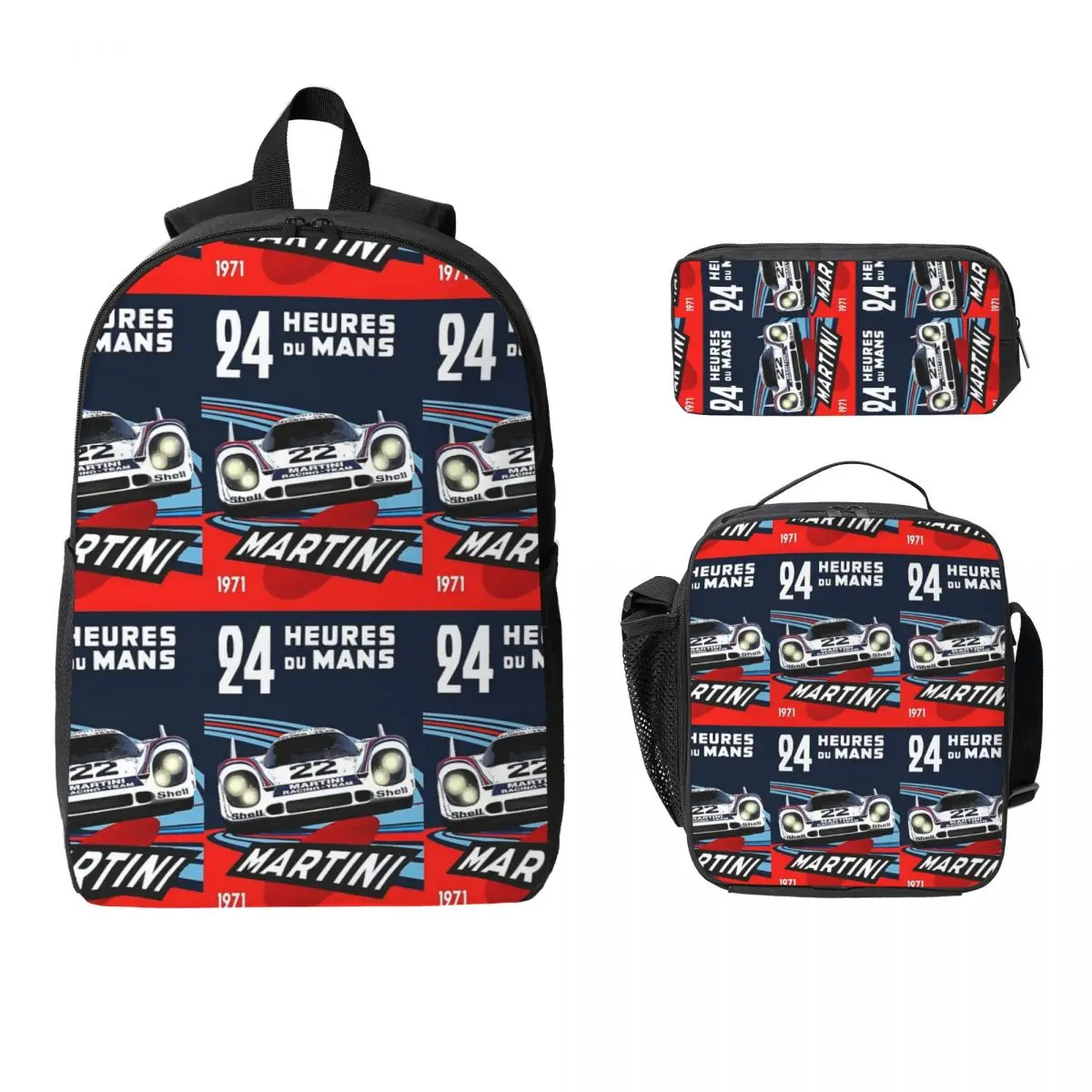 Porsch 917 Martini Racing 1971 24 Hours Backpack Boys Girls BookBag School Bag Shoulder Bags 3ps Insulated Lunch Bag Pencil Case
Porsch 917 Martini Racing 1971 24 Hours Backpack Boys Girls BookBag School Bag Shoulder Bags 3ps Insulated Lunch Bag Pencil Case