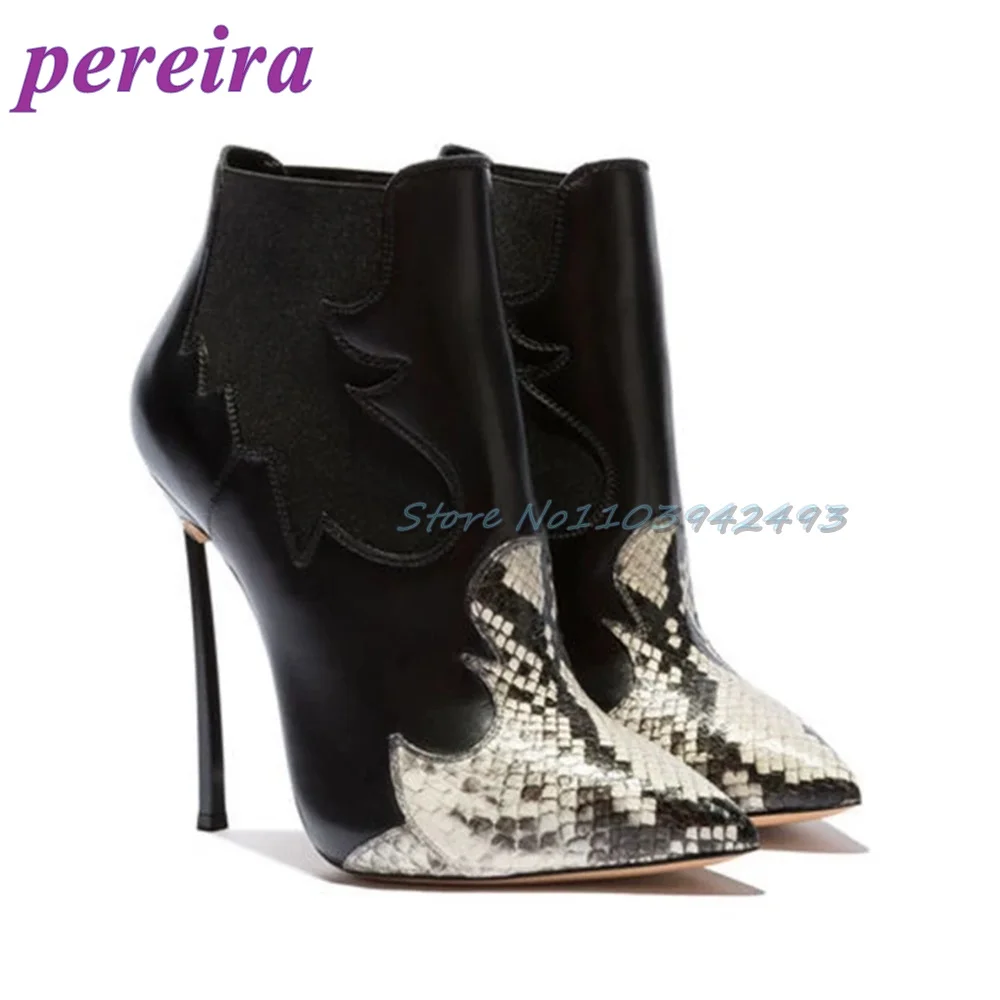 Patchwork Python Pattern Boots Pointed Toe Stiletto High Heels Sexy Shallow Slip On Women Luxury Shoes Zapatos De Mujer 2025
Patchwork Python Pattern Boots Pointed Toe Stiletto High Heels Sexy Shallow Slip On Women Luxury Shoes Zapatos De Mujer 2025