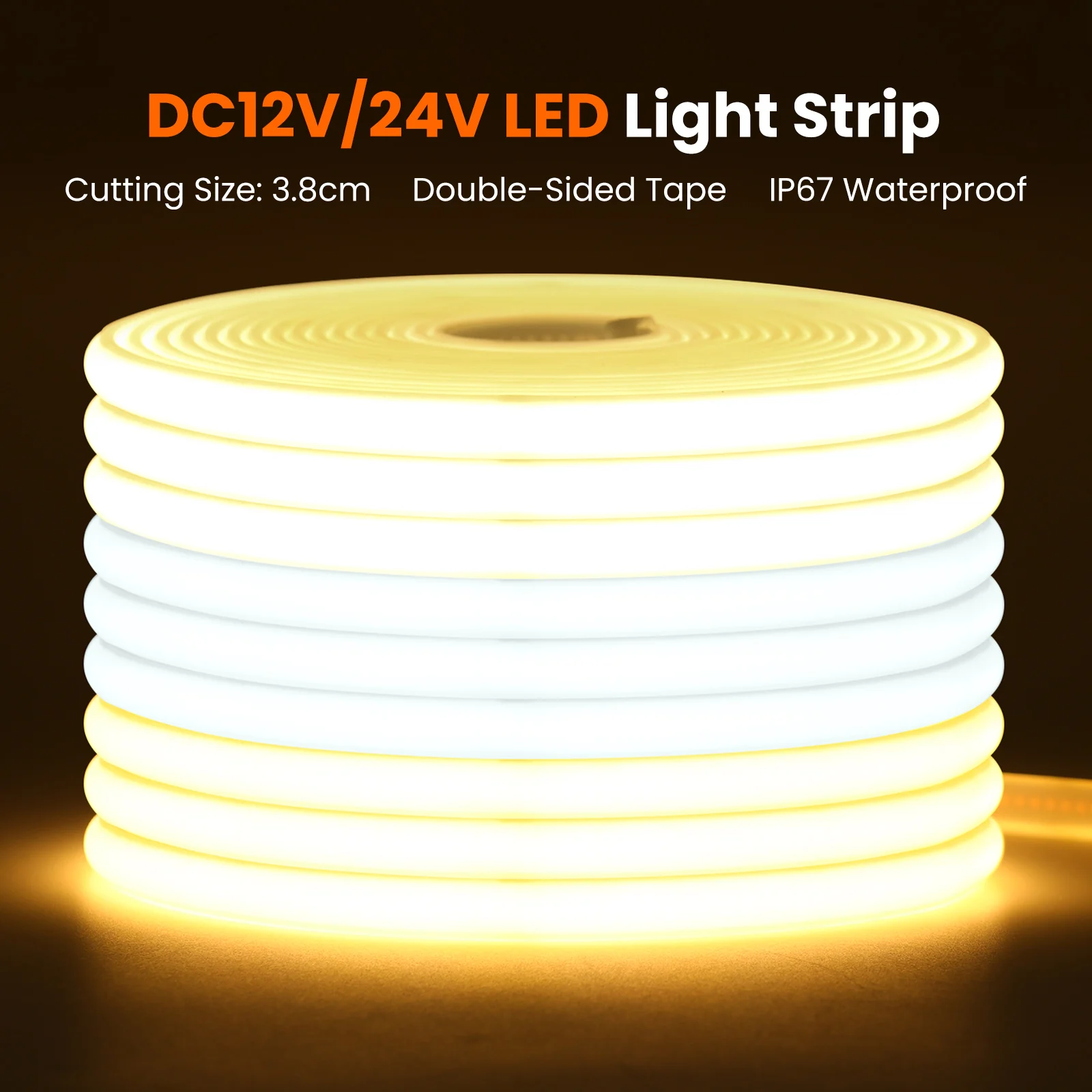 Waterproof Flexible COB Neon LED Strip DC 12V 24V Milky White 3000K/4000K/6000K 0.5M-20M for Indoor Outdoor Home Decor Lighting
Waterproof Flexible COB Neon LED Strip DC 12V 24V Milky White 3000K/4000K/6000K 0.5M-20M for Indoor Outdoor Home Decor Lighting