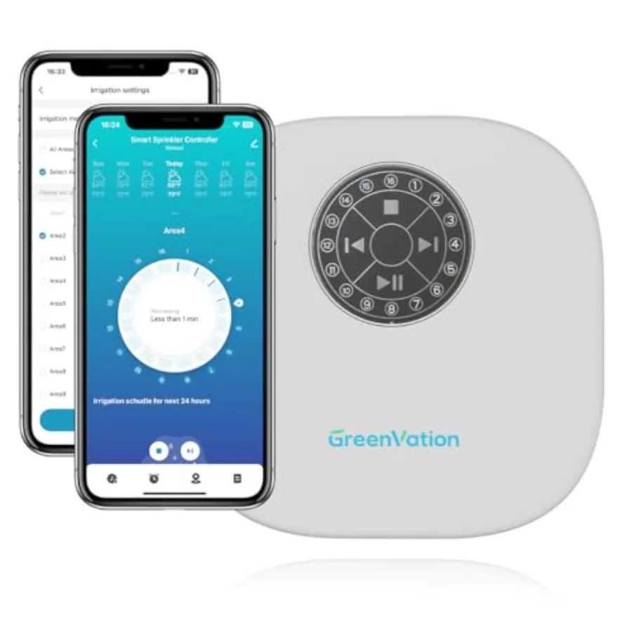 Smart Sprinkler Controller Pro 12-Zone Outdoor Garden Irrigation System with Water Pump and Rain Sensor Interface Green 2.4G/5G
Smart Sprinkler Controller Pro 12-Zone Outdoor Garden Irrigation System with Water Pump and Rain Sensor Interface Green 2.4G/5G