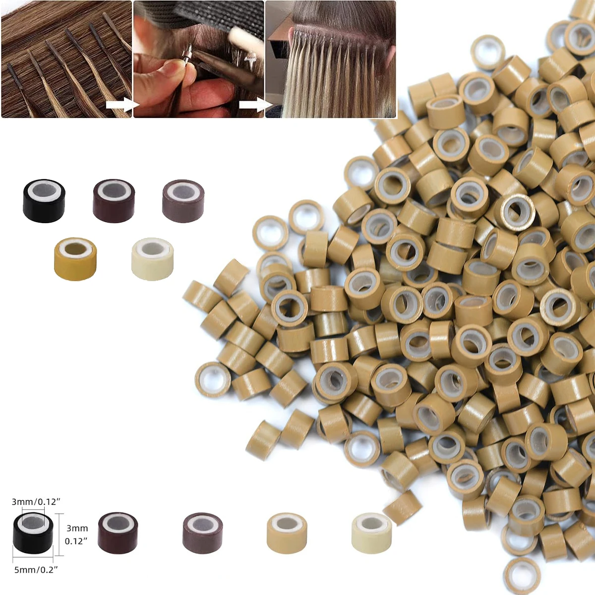 100Pcs 5.0*3.0*3.0mm Micro Ring Beads Silicone Bead Link Micro Ring For Feather Hair Extension Tools
100Pcs 5.0*3.0*3.0mm Micro Ring Beads Silicone Bead Link Micro Ring For Feather Hair Extension Tools