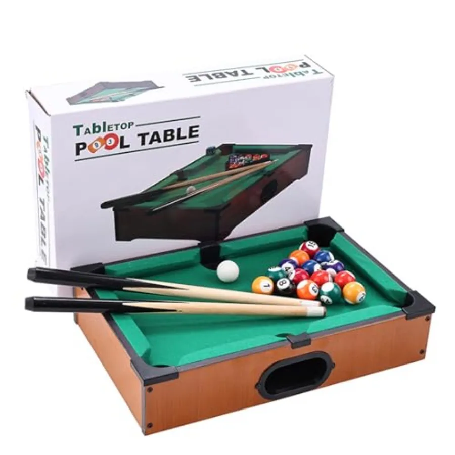 Mini Pool Table Toy Portable Billiards Game Table for and Adults Desktop Billiard with Balls and Sticks Family Game Night Gift
Mini Pool Table Toy Portable Billiards Game Table for and Adults Desktop Billiard with Balls and Sticks Family Game Night Gift