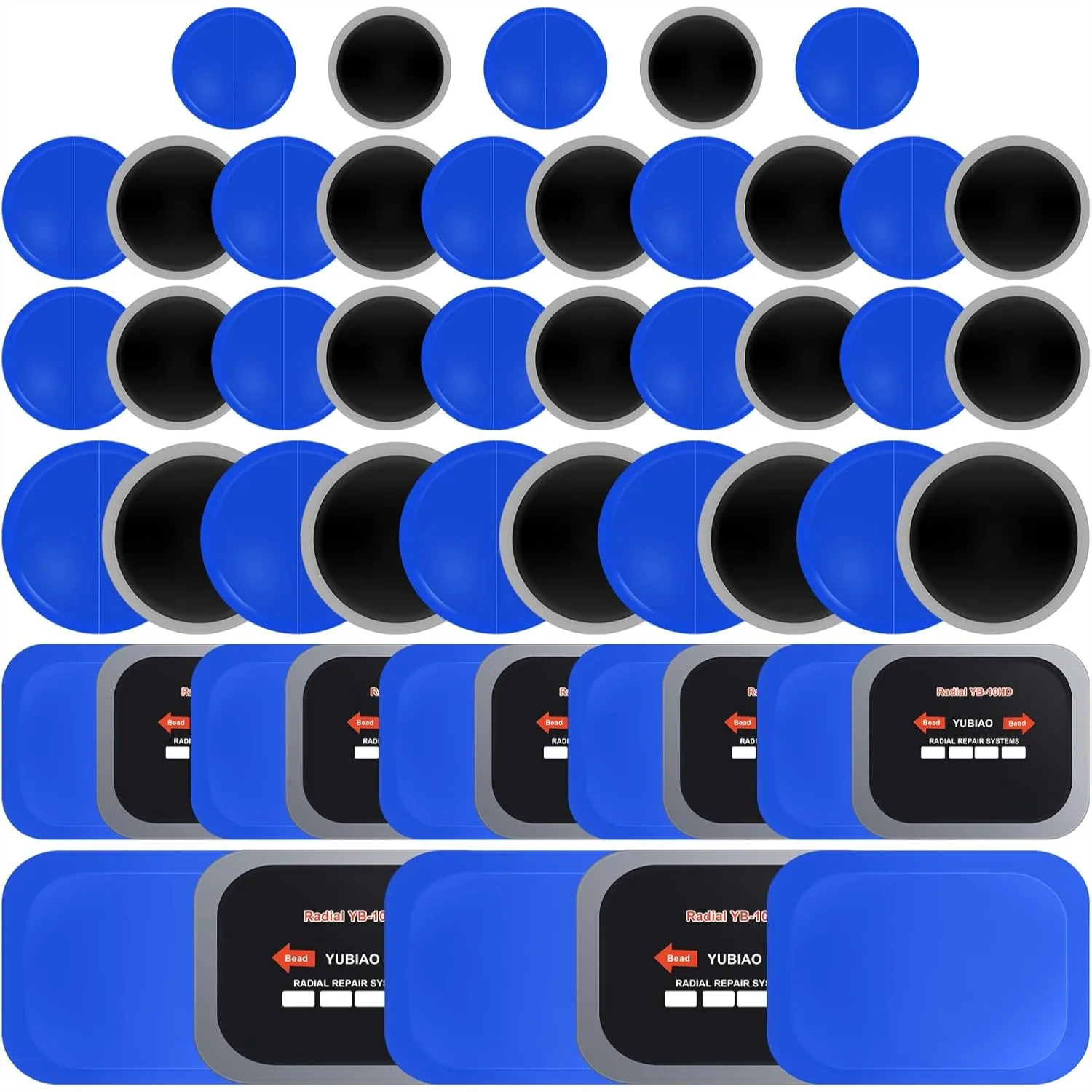 50 Pcs Tire Patches Kit 5 Sizes Rubber Radial Repair Patch Plug for Car Truck Bus Tractor Motorcycle Puncture Emergency
50 Pcs Tire Patches Kit 5 Sizes Rubber Radial Repair Patch Plug for Car Truck Bus Tractor Motorcycle Puncture Emergency