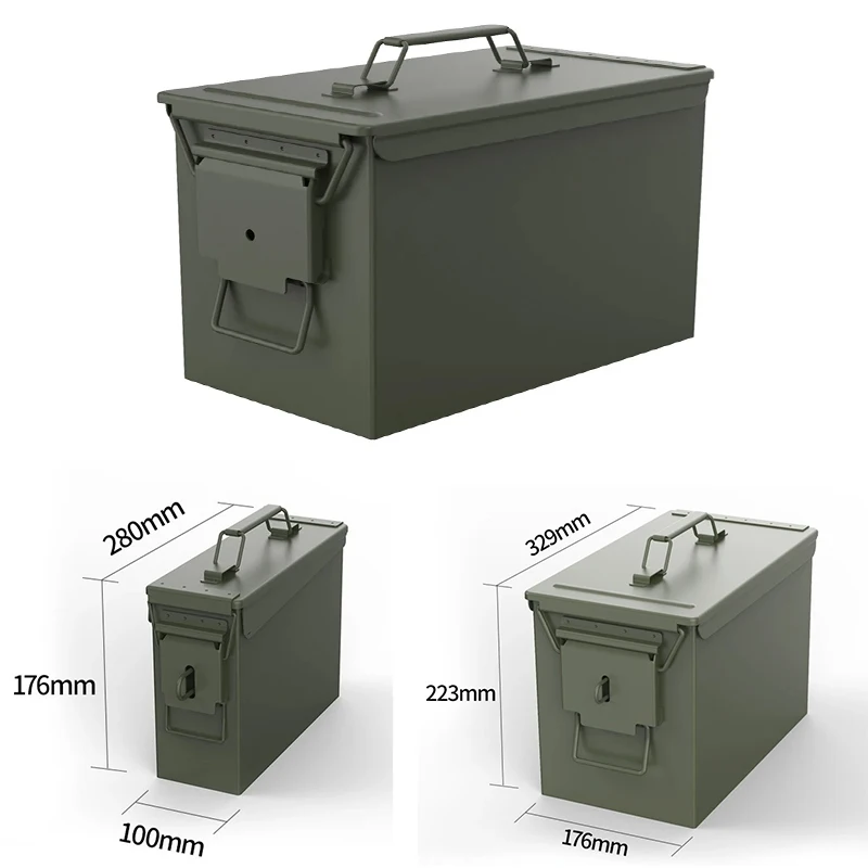 Ammo Can Steel Multifunction Ammo Box Waterproof Safe Box Ammunition Valuables Storage Lockable Can Lock Metal storage box
Ammo Can Steel Multifunction Ammo Box Waterproof Safe Box Ammunition Valuables Storage Lockable Can Lock Metal storage box