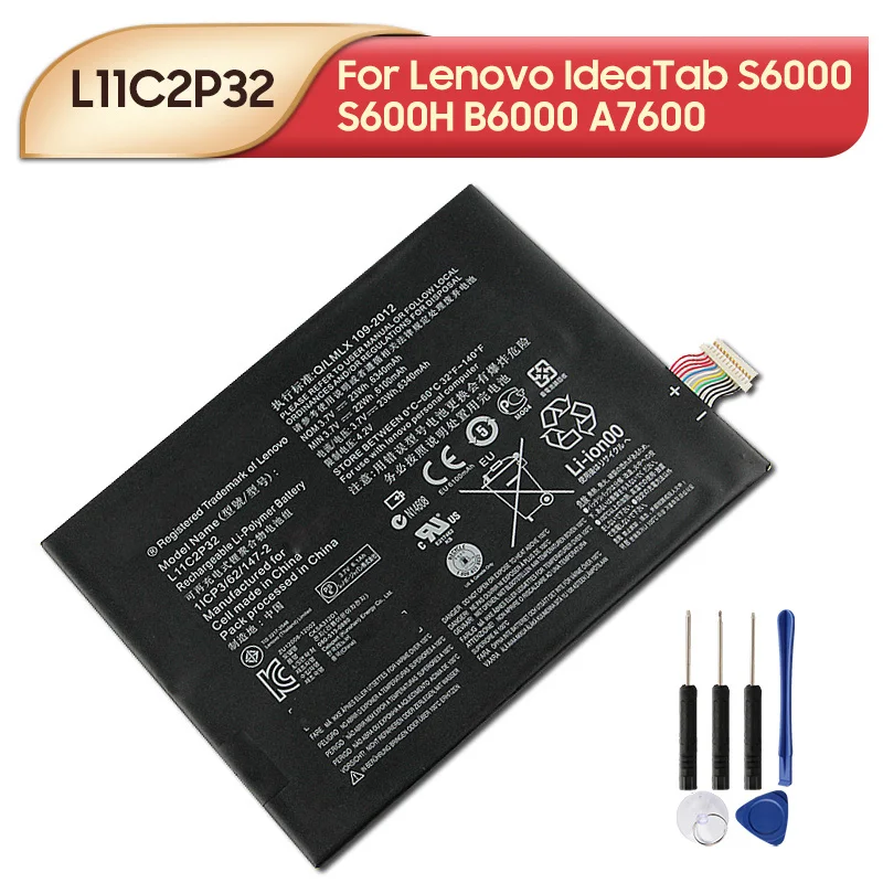 L11C2P32 L11C2P31 Replacement Battery For Lenovo IdeaTab S6000 S600H B6000 A7600 Battery 6340mAh
L11C2P32 L11C2P31 Replacement Battery For Lenovo IdeaTab S6000 S600H B6000 A7600 Battery 6340mAh
