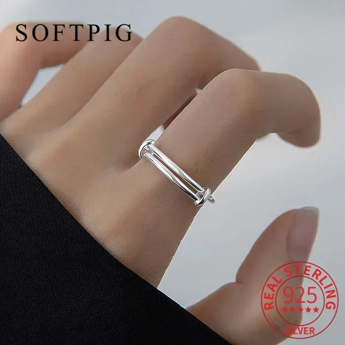 SOFTPIG Real 925 Sterling Silver Line Adjustable Ring For Fashion Women Classic Fine Jewelry Minimalist Accessories Gift
SOFTPIG Real 925 Sterling Silver Line Adjustable Ring For Fashion Women Classic Fine Jewelry Minimalist Accessories Gift