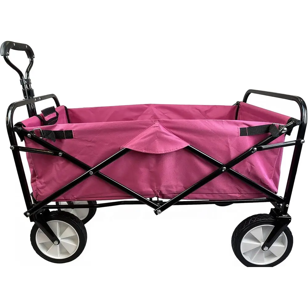 Pink Collapsible Outdoor Utility Wagon Cart with Folding Design
Pink Collapsible Outdoor Utility Wagon Cart with Folding Design