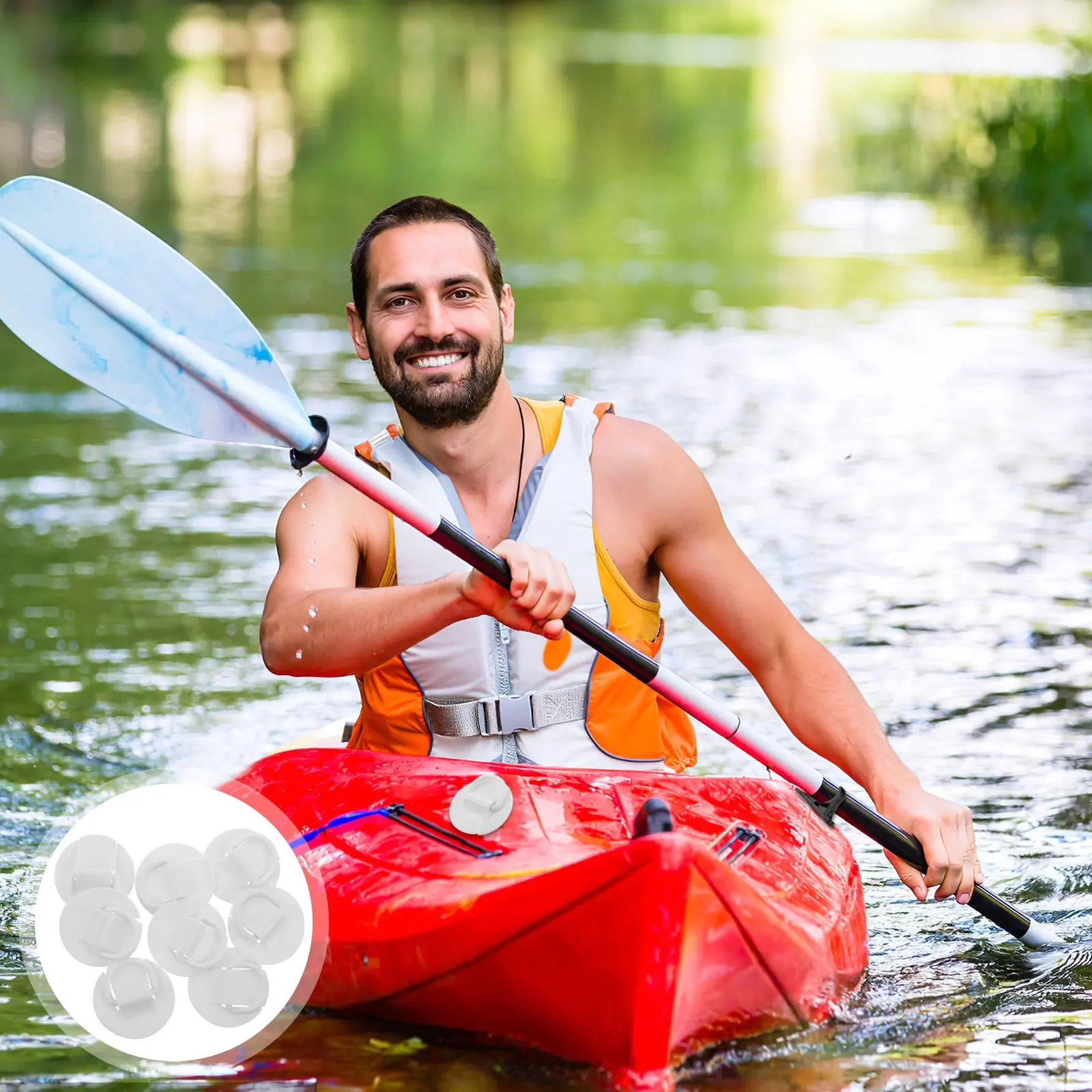 8Pcs White PVC D-Ring Patch Kit for Paddleboard Inflatable Boat Accessories Kayak Paddle Clips Oar Keeper Quick Install D-Shaped
8Pcs White PVC D-Ring Patch Kit for Paddleboard Inflatable Boat Accessories Kayak Paddle Clips Oar Keeper Quick Install D-Shaped