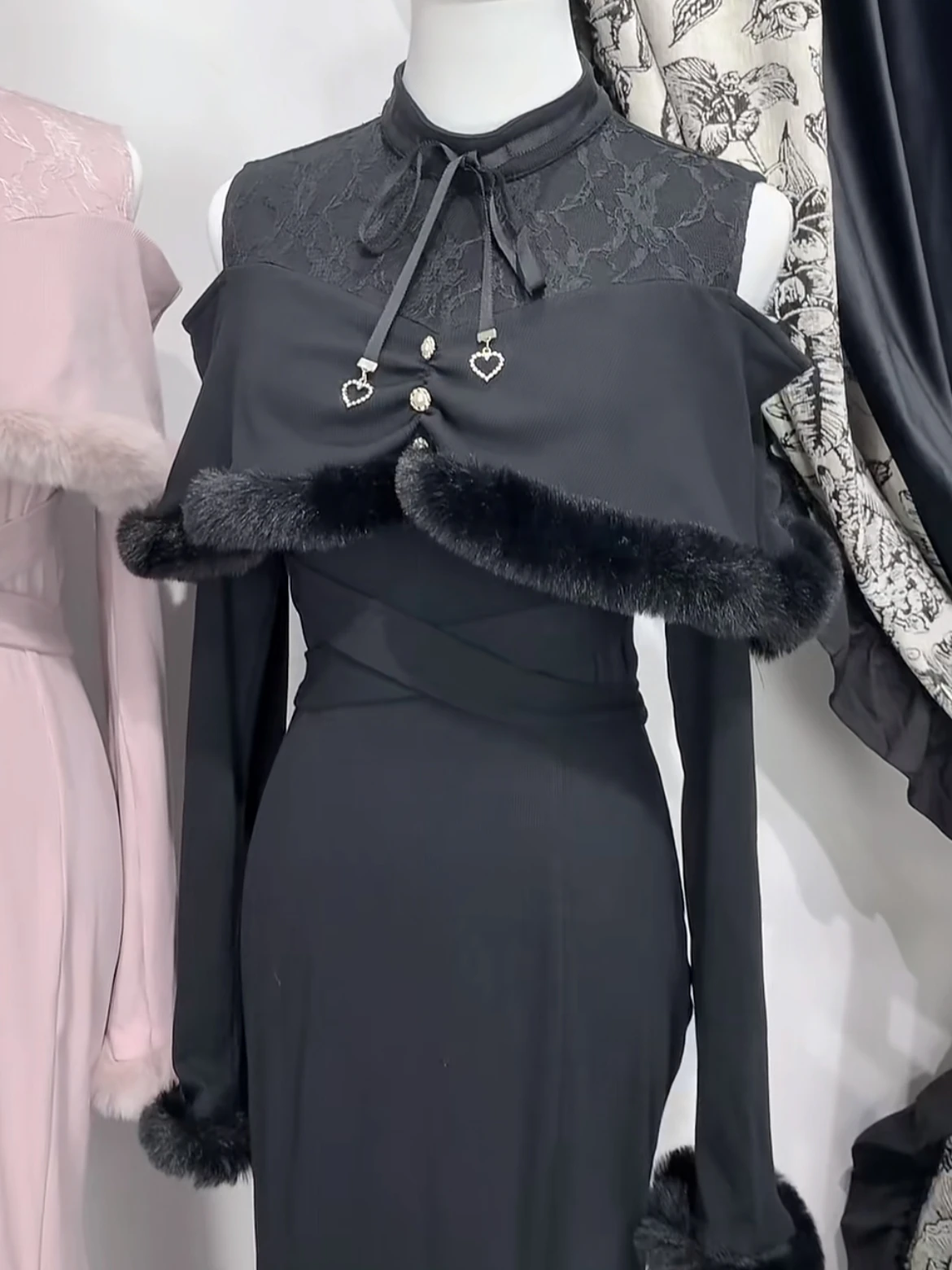 Japanese Elegant Fairy Style Mine Series Mermaid Dress Winter New Plush Shawl Spliced Off-Shoulder Slim Mid-Length Dress Women
Japanese Elegant Fairy Style Mine Series Mermaid Dress Winter New Plush Shawl Spliced Off-Shoulder Slim Mid-Length Dress Women