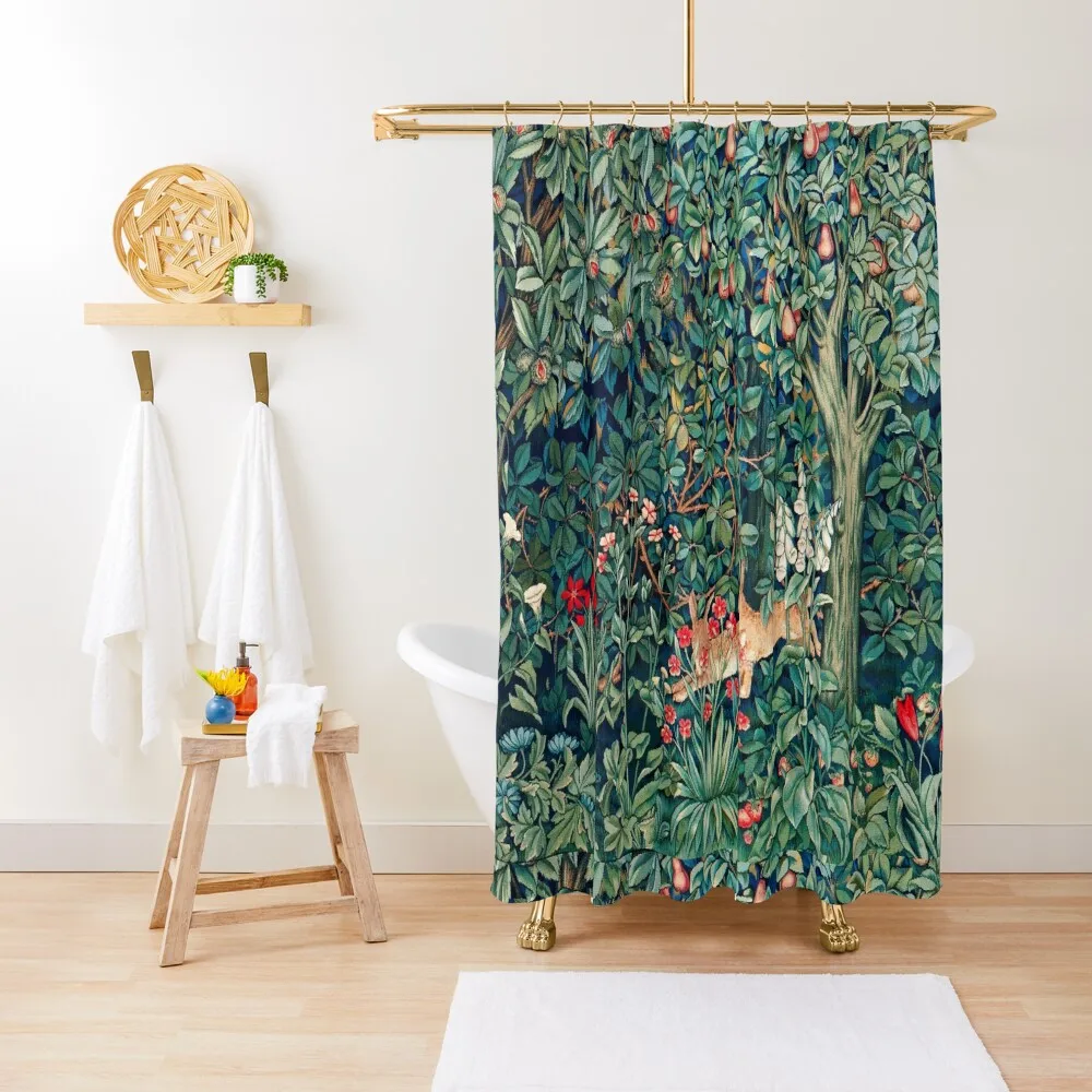 GREENERY, FOREST ANIMALS Hares Blue Green Red Floral Tapestry Shower Curtain Bathroom Fabric Curtain
GREENERY, FOREST ANIMALS Hares Blue Green Red Floral Tapestry Shower Curtain Bathroom Fabric Curtain