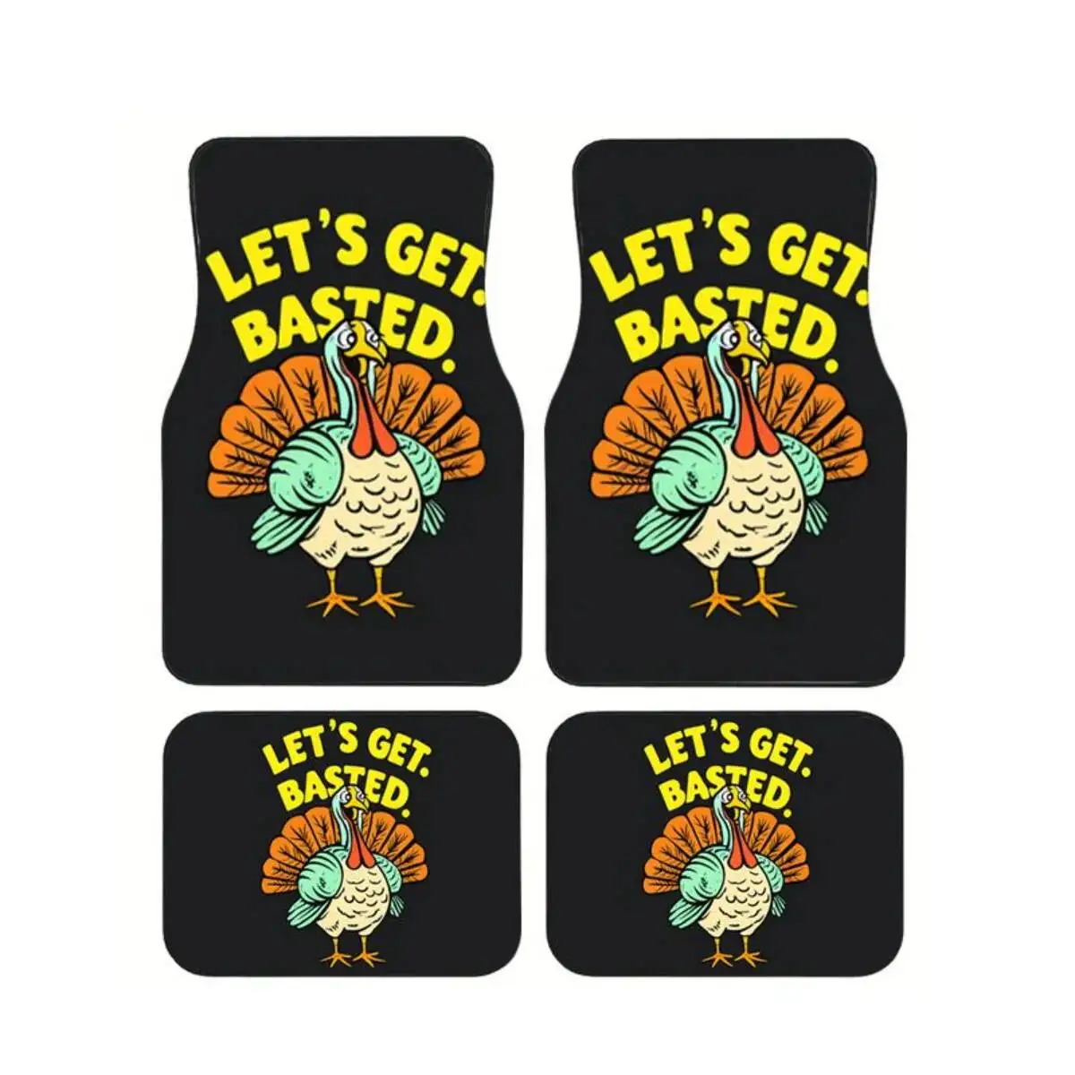 4Pcs Let's Get Basted Funny Turkey Car Floor Mats Thanksgiving Anti-Slip Auto Foot Mats Set Interior Accessories For SUV Truck
4Pcs Let's Get Basted Funny Turkey Car Floor Mats Thanksgiving Anti-Slip Auto Foot Mats Set Interior Accessories For SUV Truck