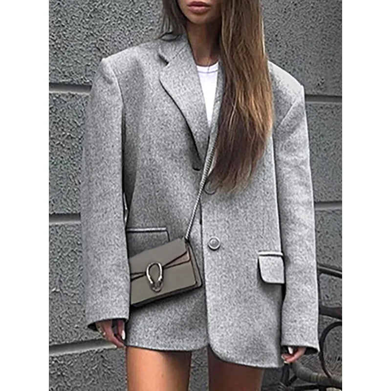 Krisnanas Formal Style Women's Jackets 2025 Autumn Winter Grey Notched Long Sleeve Button Commuting Blazers Outerwear 132717
Krisnanas Formal Style Women's Jackets 2025 Autumn Winter Grey Notched Long Sleeve Button Commuting Blazers Outerwear 132717