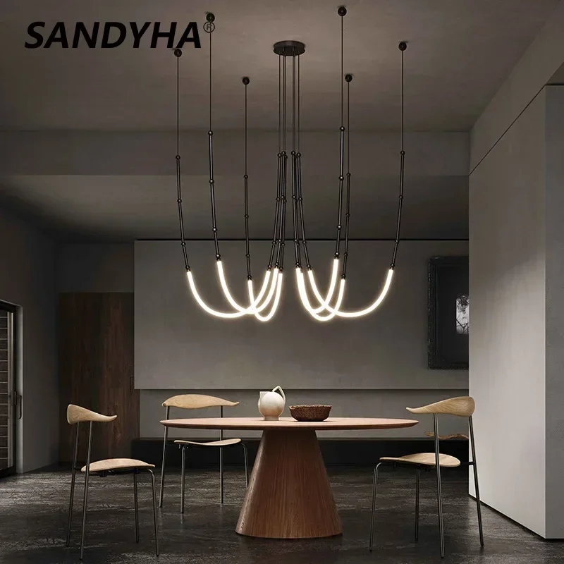 SANDYHA Modern Simple Chandelier for Living Dining Room Home Decor LED Stairwell Line Bedroom Pendant Lighting Lamparas De Techo
SANDYHA Modern Simple Chandelier for Living Dining Room Home Decor LED Stairwell Line Bedroom Pendant Lighting Lamparas De Techo