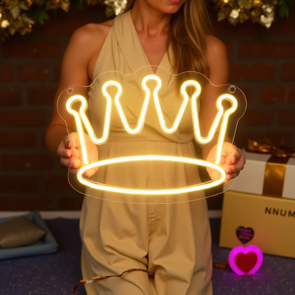 Crown neon sign Birthday Decoration Lights Girl's Birthday Gifts LED Neon light for Wedding Party Room wall decoration lights
Crown neon sign Birthday Decoration Lights Girl's Birthday Gifts LED Neon light for Wedding Party Room wall decoration lights