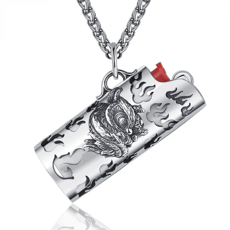 Creative Mini BIC Lighter Case Cover Shell Necklace Pendant Trendy Hip Hop Titanium Steel Jewelry Lighter Pouch Holder
Creative Mini BIC Lighter Case Cover Shell Necklace Pendant Trendy Hip Hop Titanium Steel Jewelry Lighter Pouch Holder