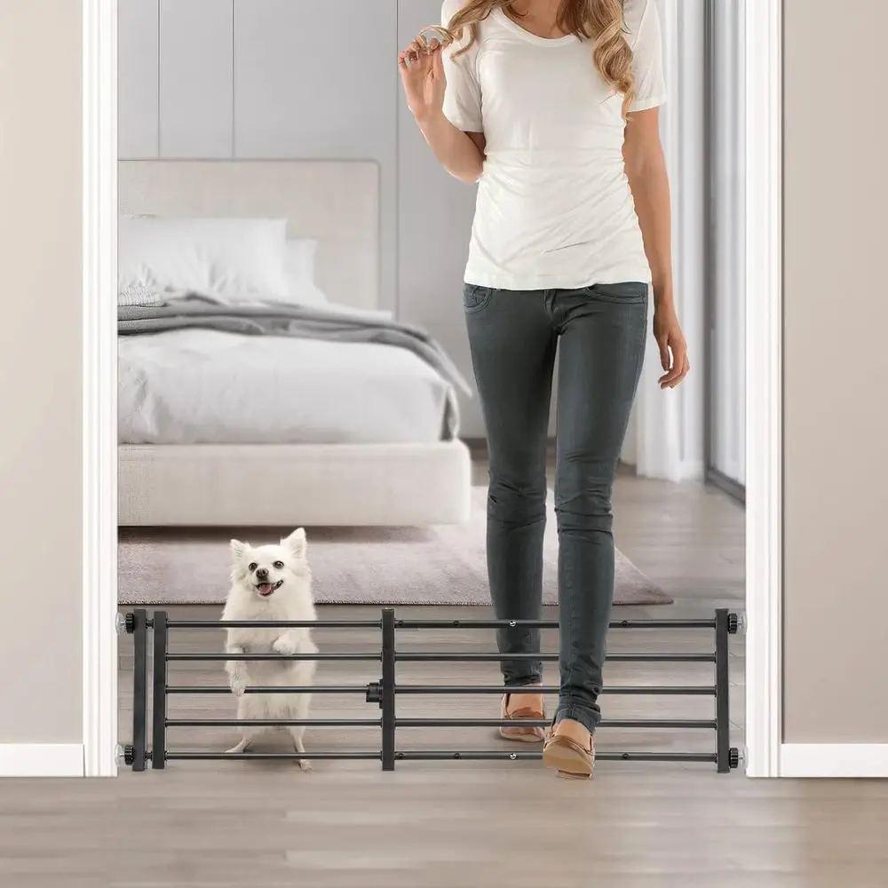 Adjustable Metal Pet Gate with Door, 26-41 Wide, 10 Tall for Small Dogs and Easy Step Over
Adjustable Metal Pet Gate with Door, 26-41 Wide, 10 Tall for Small Dogs and Easy Step Over