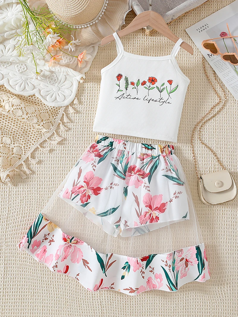 Summer Girls Clothing Set 2-5Y Camisole Shorts 2Pcs Set Fashion Girls Suit Children's Printed Shorts Lace Skirt Kid's Outfit
Summer Girls Clothing Set 2-5Y Camisole Shorts 2Pcs Set Fashion Girls Suit Children's Printed Shorts Lace Skirt Kid's Outfit