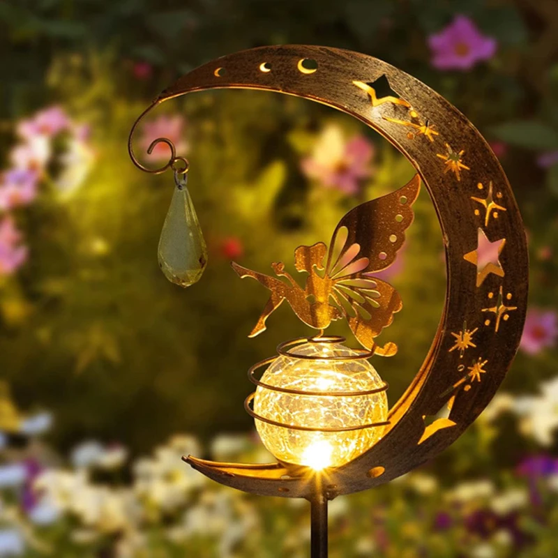 Solar Moon Fairy Lamp Outdoor Garden Iron Flower Fairy Ground Insertion Lamp Lawn Courtyard Decorative Light
Solar Moon Fairy Lamp Outdoor Garden Iron Flower Fairy Ground Insertion Lamp Lawn Courtyard Decorative Light