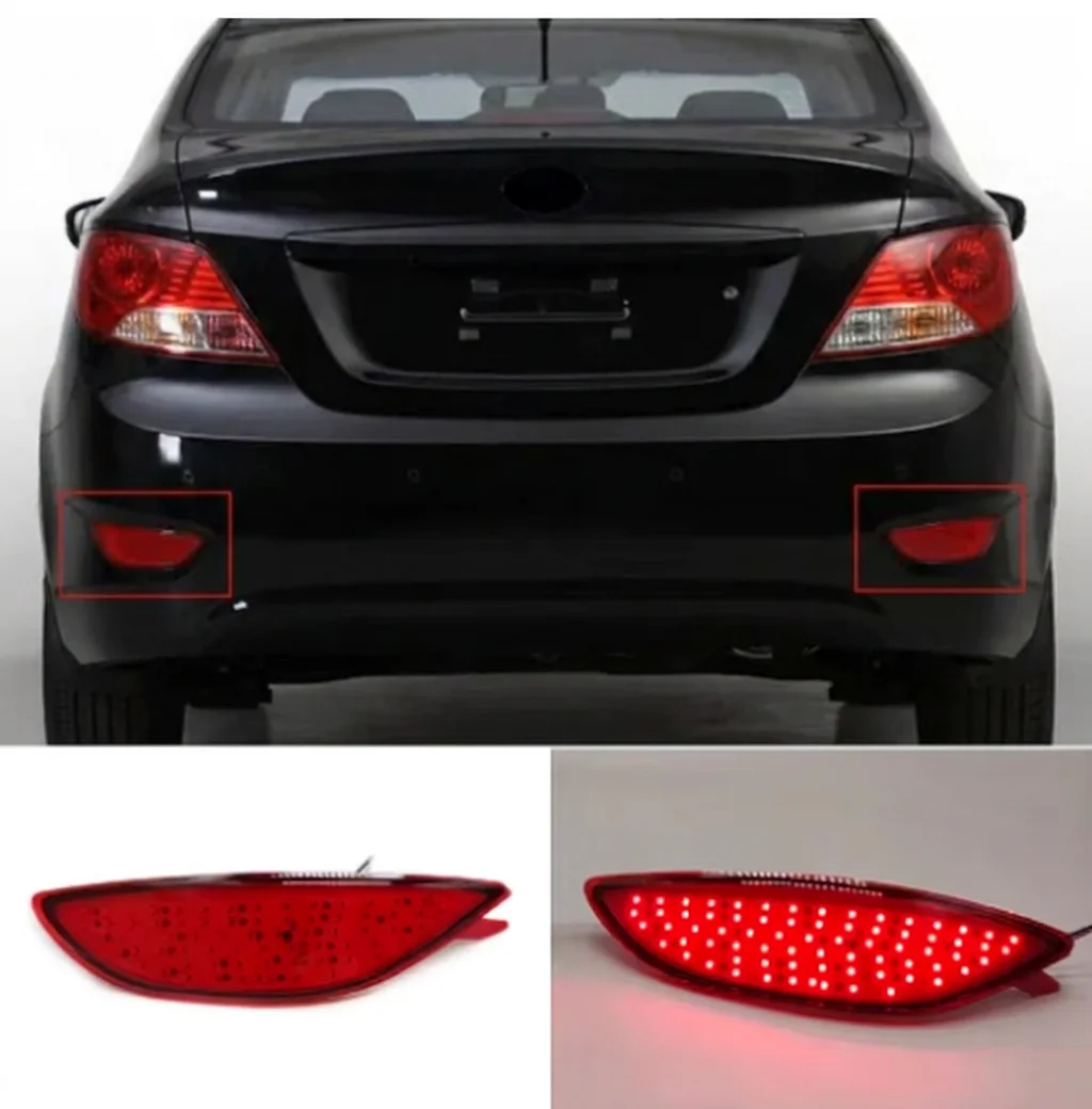 For Hyundai Accent Verna Solaris Brio 2008-2015 Tail Reflector Brake Fog Lamp turn signal Car LED Rear Bumper Light
For Hyundai Accent Verna Solaris Brio 2008-2015 Tail Reflector Brake Fog Lamp turn signal Car LED Rear Bumper Light
