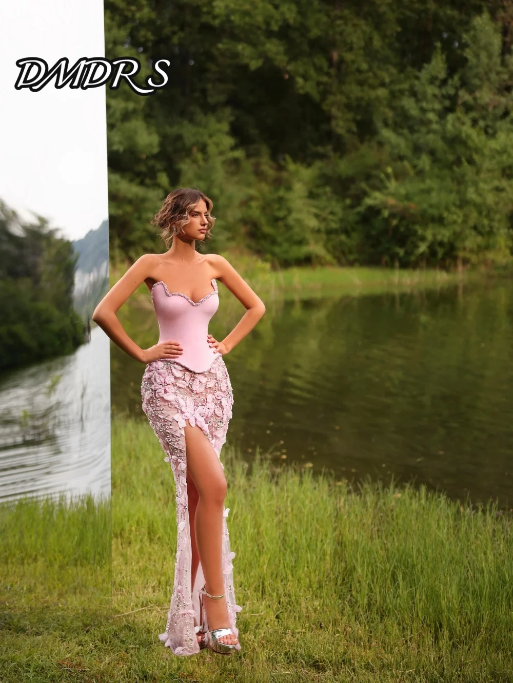 Romantic Strapless Evening Dress Elegant 3D Floral Strapless Party Gown Exquisite Sleeveless Floor-Length Party Dress فساتي
Romantic Strapless Evening Dress Elegant 3D Floral Strapless Party Gown Exquisite Sleeveless Floor-Length Party Dress فساتي