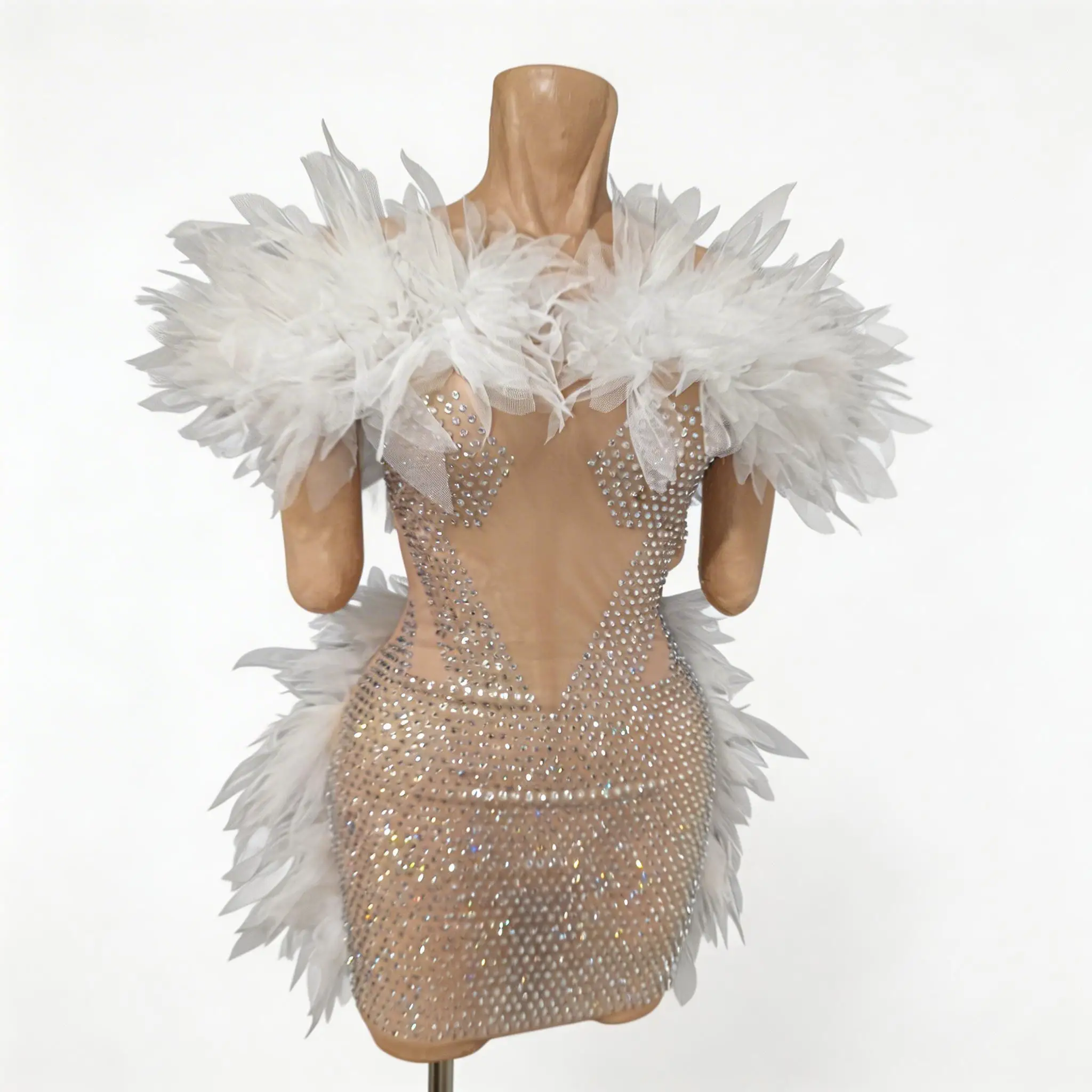 Sweet tulle puffy dress, transparent tulle rhinestone sexy stage performance costume, birthday party costume club
Sweet tulle puffy dress, transparent tulle rhinestone sexy stage performance costume, birthday party costume club