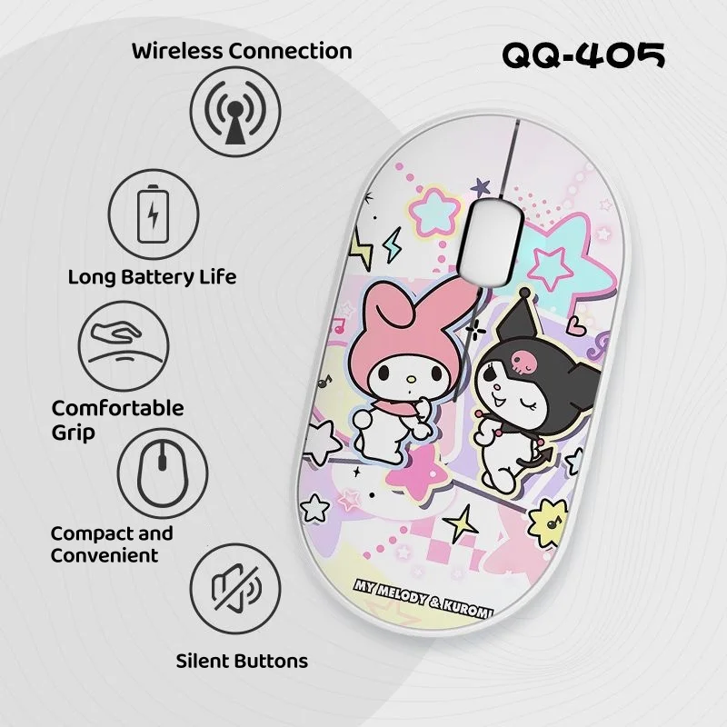 Kawaii Melody Wireless Mouse 2.4G Bluetooth Dual-Mode Silent Mouse Cartoon Anime Design Mini Portable Mouse for Laptop Computer
Kawaii Melody Wireless Mouse 2.4G Bluetooth Dual-Mode Silent Mouse Cartoon Anime Design Mini Portable Mouse for Laptop Computer