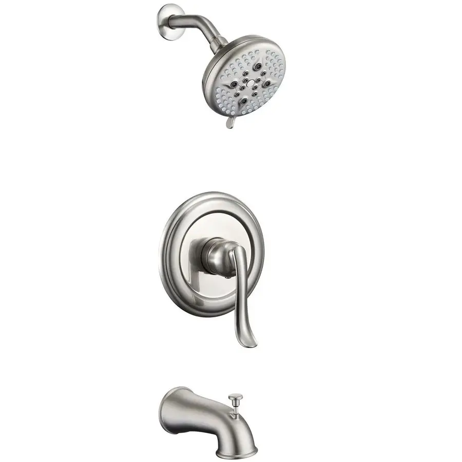 Brushed Nickel Shower Faucet Set with Tub Spout, Single Handle Tub and Shower Faucet Combo Set Valve Included
Brushed Nickel Shower Faucet Set with Tub Spout, Single Handle Tub and Shower Faucet Combo Set Valve Included