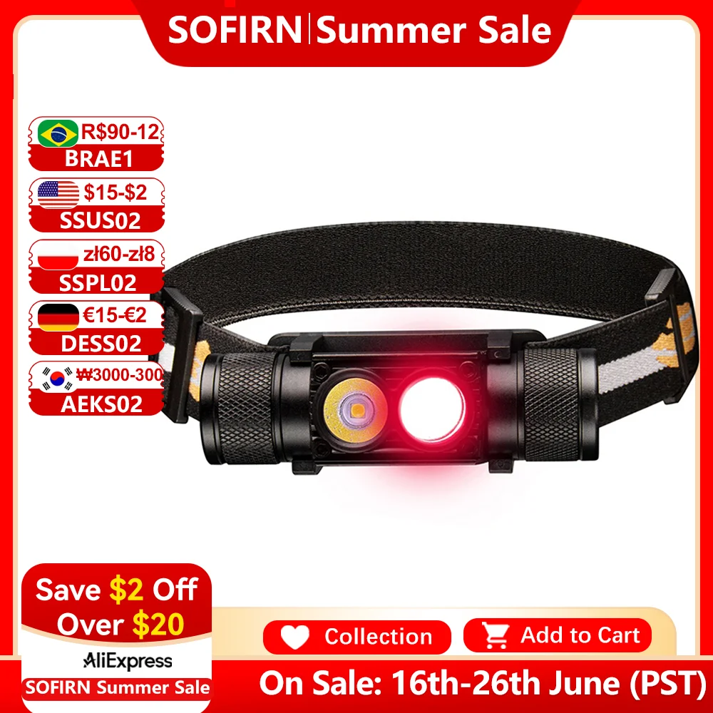 H25LR LED 90 High CRI Rechargeable Headlamp Powerful Lightweight Head Flashlight with Bright White Light 660nm Deep Red Torch
H25LR LED 90 High CRI Rechargeable Headlamp Powerful Lightweight Head Flashlight with Bright White Light 660nm Deep Red Torch