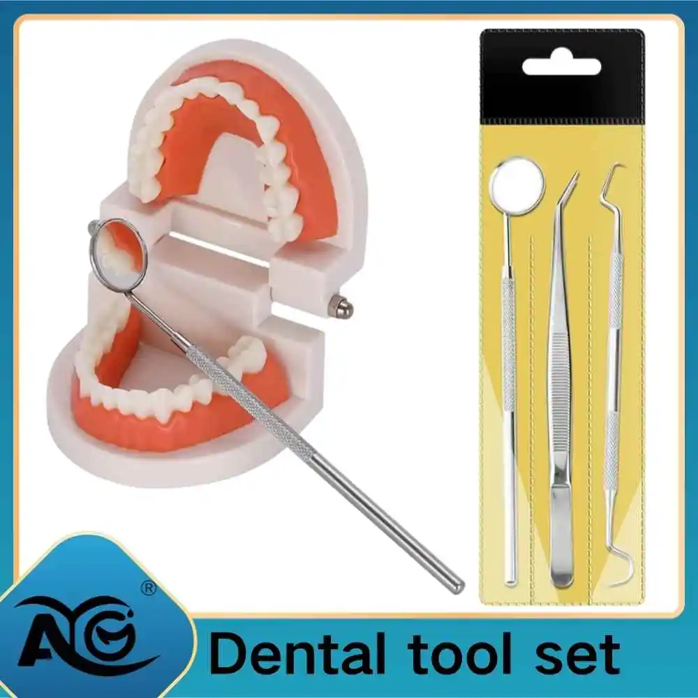 AG 3pcs Dental Tools Dental Pick Oral Care Kit Stainless Steel Dental Hygiene Set Tooth Scraper Tartar Tweezers Mouth Mirror
AG 3pcs Dental Tools Dental Pick Oral Care Kit Stainless Steel Dental Hygiene Set Tooth Scraper Tartar Tweezers Mouth Mirror