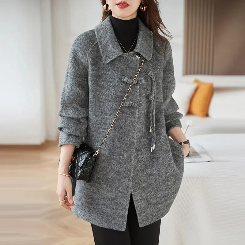 Pop Pop Heavy Industry Button Loose Woolen Jacket For Women 2024 Autumn Winter New Solid Collor High-End Mid-Long Woolen Coat Fo
Pop Pop Heavy Industry Button Loose Woolen Jacket For Women 2024 Autumn Winter New Solid Collor High-End Mid-Long Woolen Coat Fo