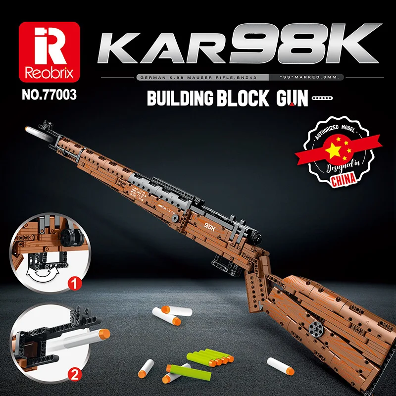 Reobrix 77003, модель карабина 98K, серия военного оружия, самодельные игрушки из мелких частиц, строительные блоки, пистолет, подарок для мальчика, 1028 шт.
Reobrix 77003, модель карабина 98K, серия военного оружия, самодельные игрушки из мелких частиц, строительные блоки, пистолет, подарок для мальчика, 1028 шт.