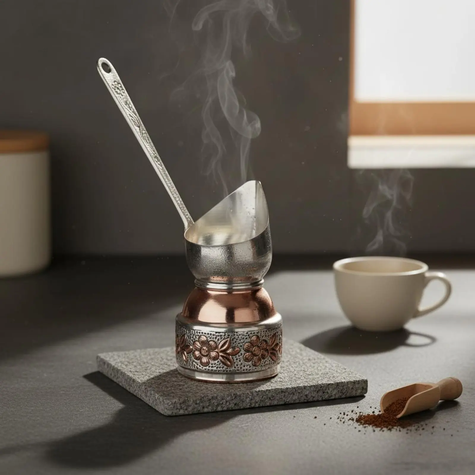 Hand-Engraved Copper Cezve Vintage Aesthetic Turkish Coffee Pot Copper Cezve Handmade Engraved Ibrik Collectible for Home Decor
Hand-Engraved Copper Cezve Vintage Aesthetic Turkish Coffee Pot Copper Cezve Handmade Engraved Ibrik Collectible for Home Decor