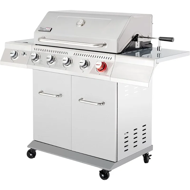 5-Burner Propane Gas Grill with Side Burner, Stainless Steel Barbeque Grills, Silver, GA5404S
5-Burner Propane Gas Grill with Side Burner, Stainless Steel Barbeque Grills, Silver, GA5404S