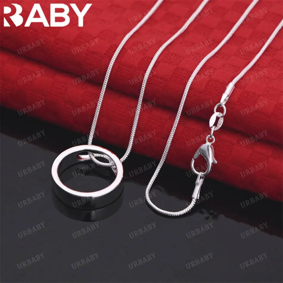 URBABY 40-75cm 925 Sterling Silver Round Pendant Necklace For Women Men Charm Trend Birthday Gifts Fashion Party Fine Jewelry
URBABY 40-75cm 925 Sterling Silver Round Pendant Necklace For Women Men Charm Trend Birthday Gifts Fashion Party Fine Jewelry