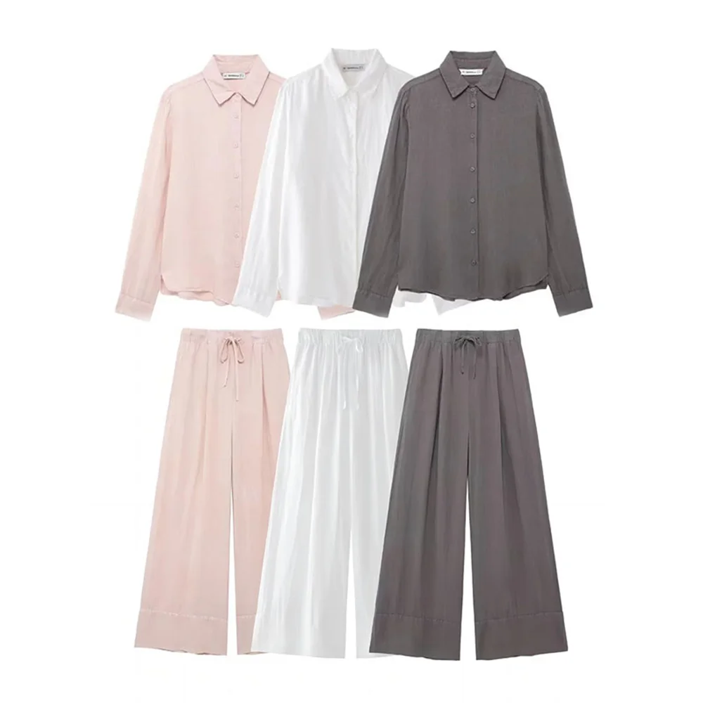 Casual Linen Shirt and Pants for Women Spring Summer Solid Turn down Collar Long Sleeve Top High Waist Wide Leg Pants Outfit
Casual Linen Shirt and Pants for Women Spring Summer Solid Turn down Collar Long Sleeve Top High Waist Wide Leg Pants Outfit