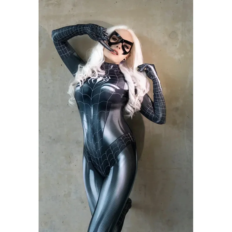 Adult/Kids Newest Female Black Cat Symbiote Mary Jane Spiderman Cosplay Costume Halloween MJ Superhero BodySuit Zentai Jumpsuit
Adult/Kids Newest Female Black Cat Symbiote Mary Jane Spiderman Cosplay Costume Halloween MJ Superhero BodySuit Zentai Jumpsuit