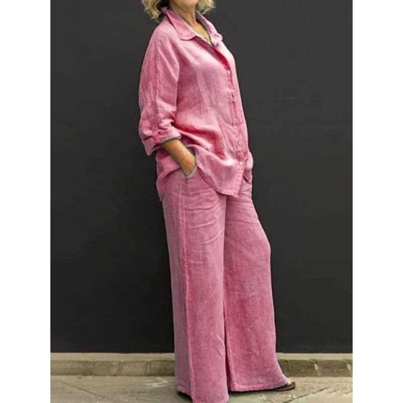 Women's Shirt Wide Leg Pants 2 Set Outfit For Women 2024 New Casual Solid City Two Piece Sets Women
Women's Shirt Wide Leg Pants 2 Set Outfit For Women 2024 New Casual Solid City Two Piece Sets Women