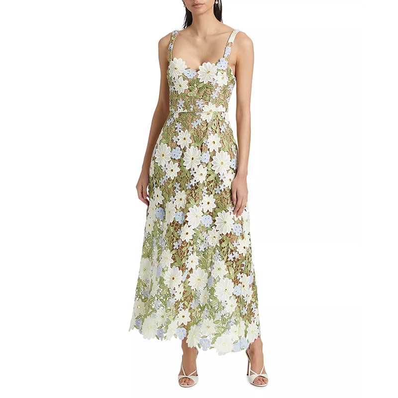 Luxury Women's Summer Water-Soluble Lace Bohemian Dress New Sexy Spaghetti Strap Flower Hollowed Out Slim Fit Dress
Luxury Women's Summer Water-Soluble Lace Bohemian Dress New Sexy Spaghetti Strap Flower Hollowed Out Slim Fit Dress