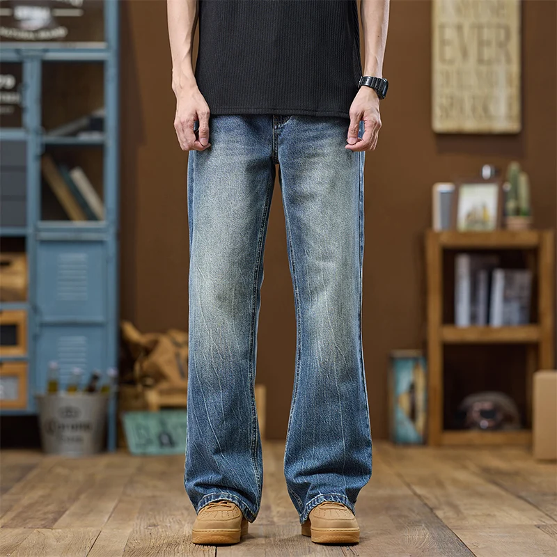 New spring and summer style Men's flared jeans Boots, denim pants, street clothing, men Blue American style men's jeans
New spring and summer style Men's flared jeans Boots, denim pants, street clothing, men Blue American style men's jeans