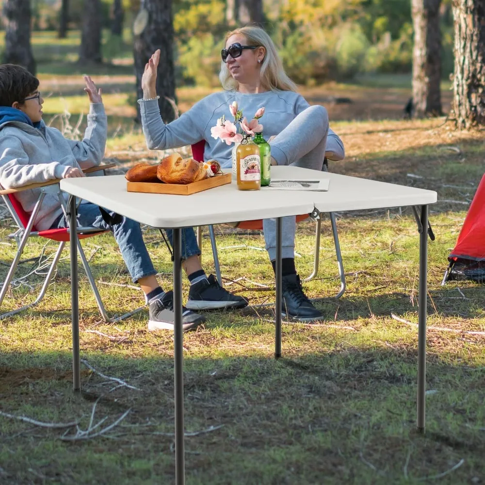 Square Folding Card Table, Foldable Plastic Folding Tables, Portable Fold Up Table w/Handle
Square Folding Card Table, Foldable Plastic Folding Tables, Portable Fold Up Table w/Handle
