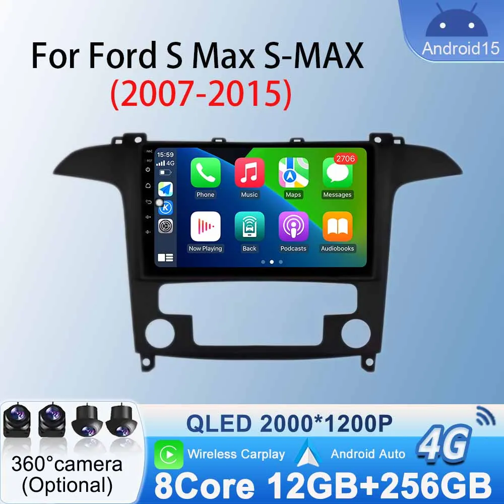 Bluetooth Android 15 for Ford S MAX S-MAX 2007-2015 Auto Android Carplay Car Radio Multimedia Video Player GPS Navigation Stereo
Bluetooth Android 15 for Ford S MAX S-MAX 2007-2015 Auto Android Carplay Car Radio Multimedia Video Player GPS Navigation Stereo