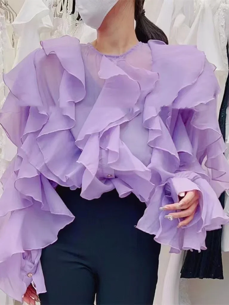 Temperament Blouse Layer By Layer Ruffle Edge Shirt Women 2024 New Versatile Western Chiffon Long Sleeved Top Women
Temperament Blouse Layer By Layer Ruffle Edge Shirt Women 2024 New Versatile Western Chiffon Long Sleeved Top Women
