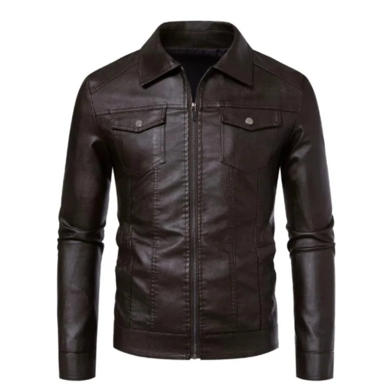 Men's Lapel Leather Jacket Autumn Oversized Slim Motorcycle Riding Suit Winter Thickened PU Leather Waterproof Work Clothes
Men's Lapel Leather Jacket Autumn Oversized Slim Motorcycle Riding Suit Winter Thickened PU Leather Waterproof Work Clothes